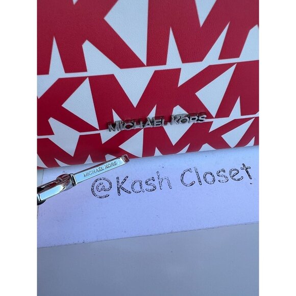 Michael Kors mercer medium graphic logo ombre print shopper tote bag coral reef - Picture 10 of 11